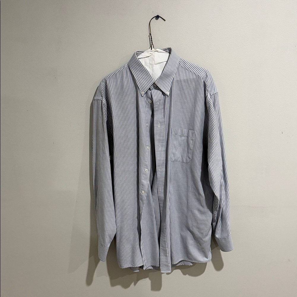 Stafford Black and White Striped Casual Shirt